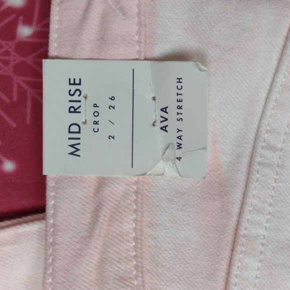 LUCKY brand pink tye die ava mid rise crop jeans size 2/26 - Picture 4 of 5